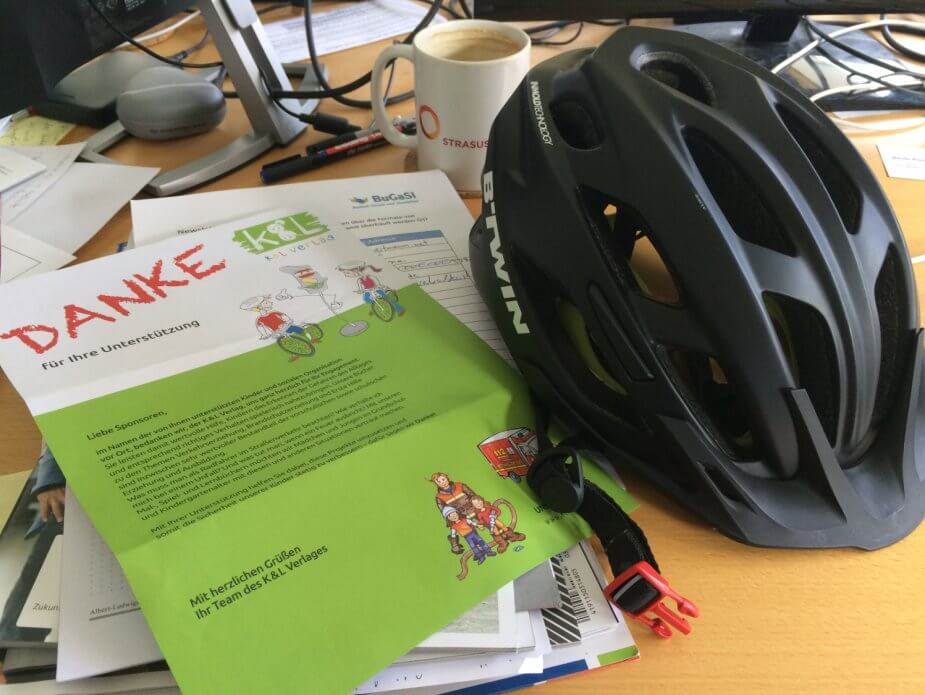 Ein Dankesbrief für unseren Beitrag zum Arbeitsbuch zur Radfahrausbildung